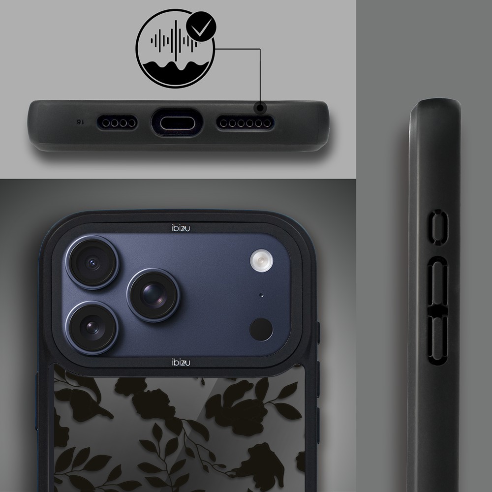 Etui do iPhone 17 Pro Max IBIZU DropGuard Matt z MagSafe, Midnight, Cienie liści 2 ip 17 pro-6