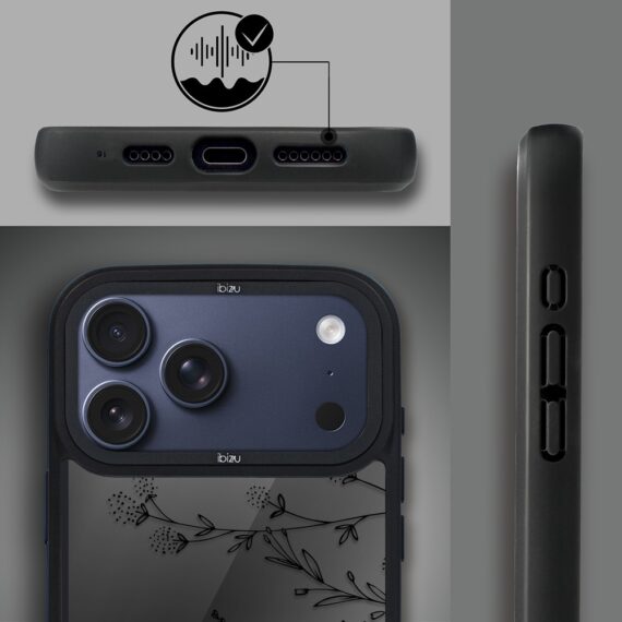 Etui do iPhone 17 Pro Max IBIZU DropGuard Matt z MagSafe, Midnight, Dotyk kwiatów ip 17 pro-6