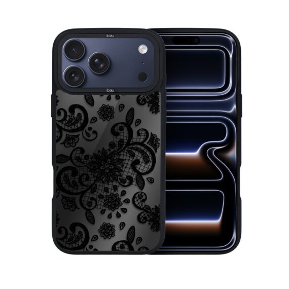 Etui do iPhone 17 Pro Max IBIZU DropGuard Matt z MagSafe, Midnight, Koronkowa czerń ip 17 pro