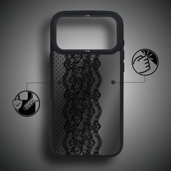 Etui do iPhone 17 Pro Max IBIZU DropGuard Matt z MagSafe, Midnight, Ornamentowa koronka ip 17 pro-2