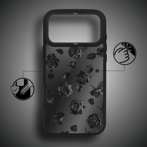 Etui do iPhone 17 Pro Max IBIZU DropGuard Matt z MagSafe, Midnight, Sen róż Etui do iPhone 17 Pro Max IBIZU DropGuard Matt z MagSafe, Midnight, Cienie liści ip 17 pro-2