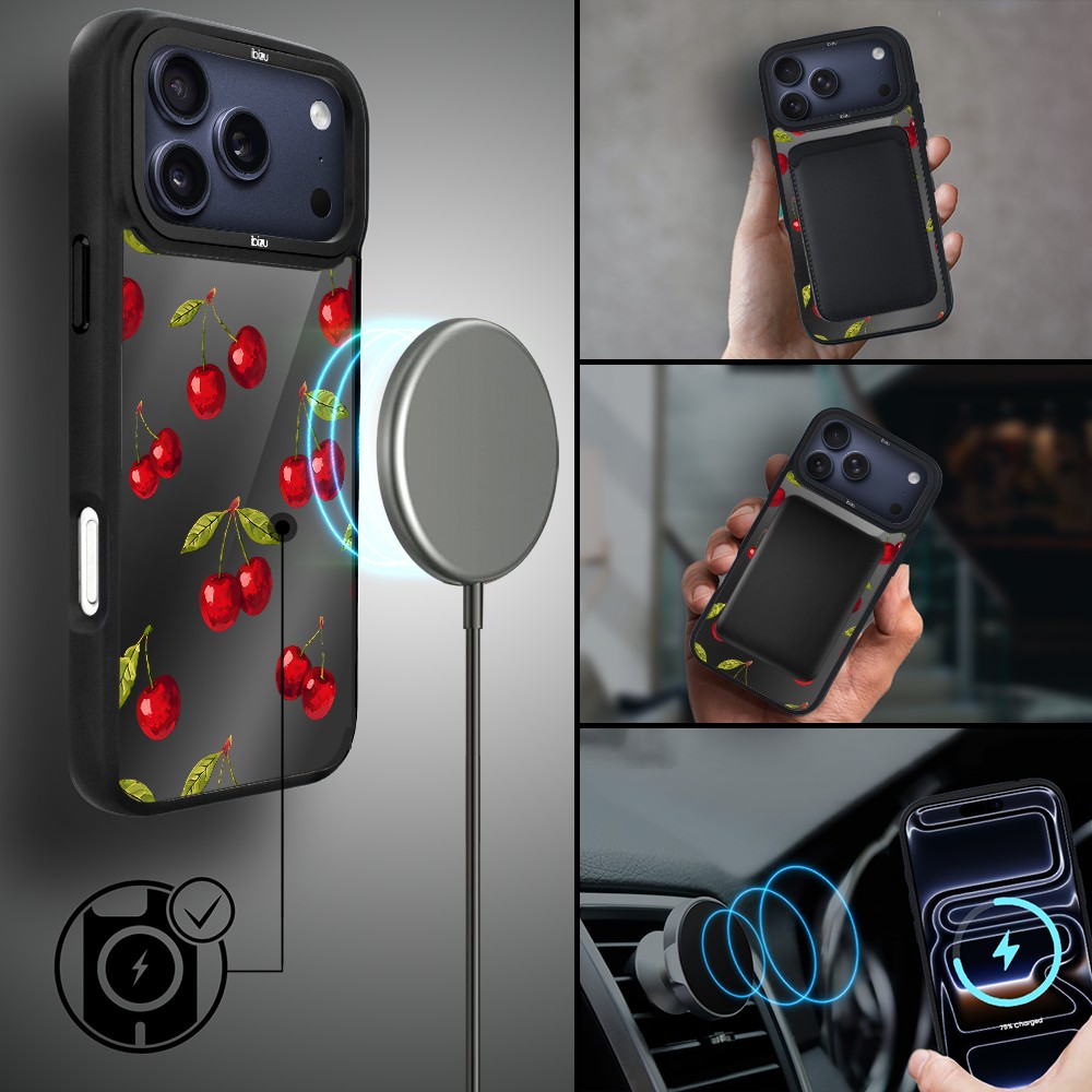 Etui do iPhone 17 Pro Max IBIZU DropGuard Matt z MagSafe, Midnight, Wiśniowa noc ip 17 pro-4