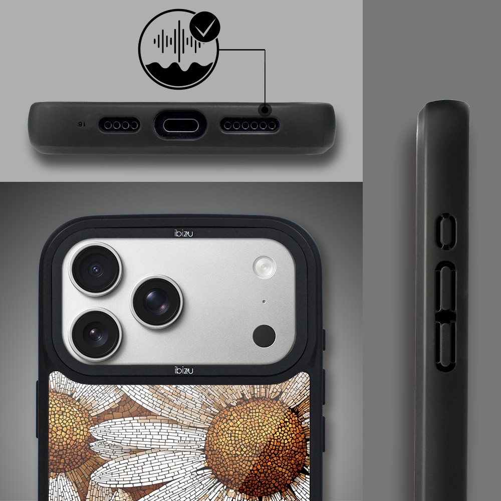 Etui do iPhone 17 Pro Max IBIZU DropGuard Matt z MagSafe, Modern Classics, Mozaika Rumianków 17pro_DM-1