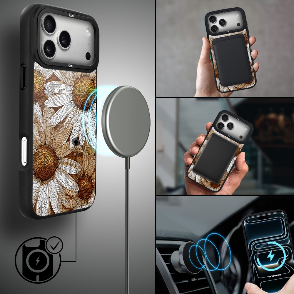 Etui do iPhone 17 Pro Max IBIZU DropGuard Matt z MagSafe, Modern Classics, Mozaika Rumianków 17pro_DM-4