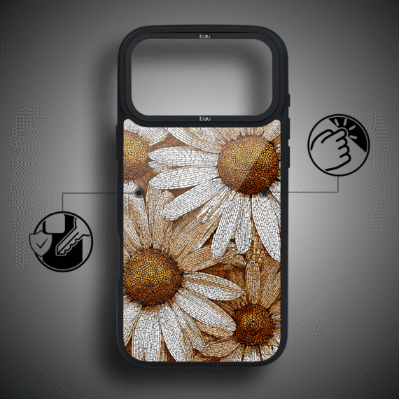 Etui do iPhone 17 Pro Max IBIZU DropGuard Matt z MagSafe, Modern Classics, Mozaika Rumianków 17pro_DM-5