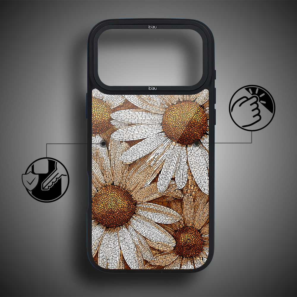 Etui do iPhone 17 Pro Max IBIZU DropGuard Matt z MagSafe, Modern Classics, Mozaika Rumianków 17pro_DM-5
