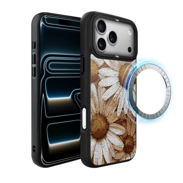 Etui do iPhone 17 Pro IBIZU DropGuard Matt z MagSafe, Modern Classics, Mozaika Rumianków