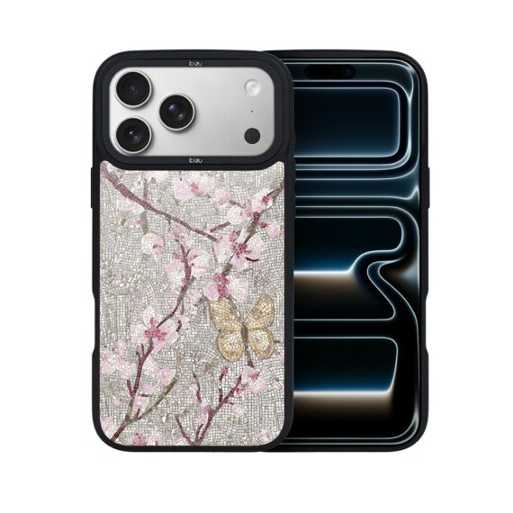 Etui do iPhone 17 Pro Max IBIZU DropGuard Matt z MagSafe, Modern Classics, Mozaika kwitnącej wiśni 17pro_DM-7
