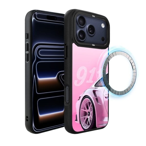 Etui do iPhone 17 Pro IBIZU DropGuard Matt z MagSafe, TechDrive, 911 różowe