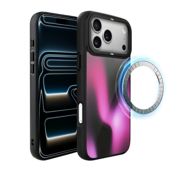 Etui do iPhone 17 Pro Max IBIZU DropGuard Matt z MagSafe, Twilight Dreams, Magenta Flow