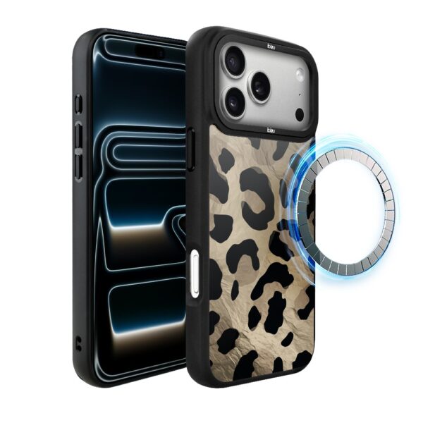 Etui do iPhone 17 Pro IBIZU DropGuard Matt z MagSafe, Zew Natury, Dziki Leopard