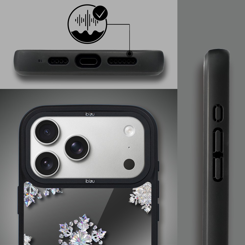 Etui do iPhone 17 Pro Max IBIZU DropGuard Matt z MagSafe, Zimowa magia, Królewskie płatki śniegu 17pro_DM-1