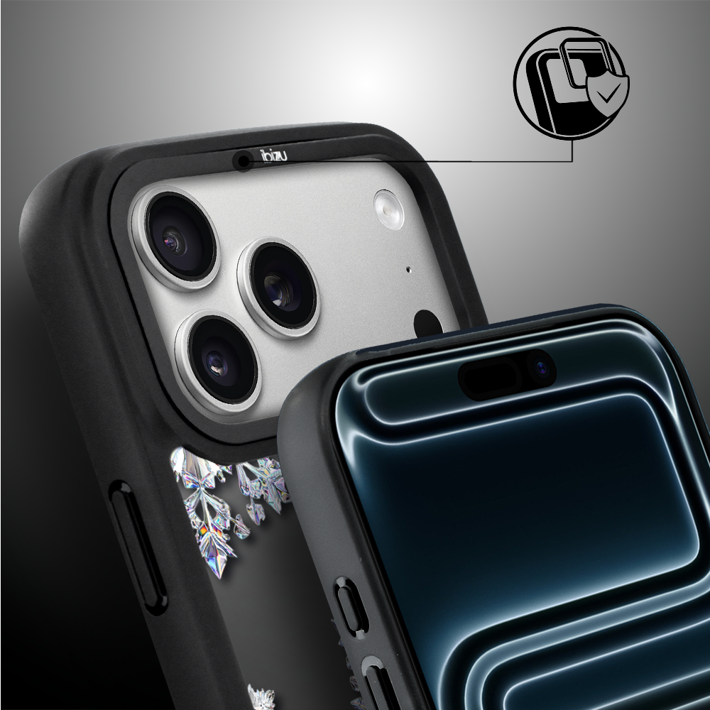 Etui do iPhone 17 Pro Max IBIZU DropGuard Matt z MagSafe, Zimowa magia, Królewskie płatki śniegu 17pro_DM-2