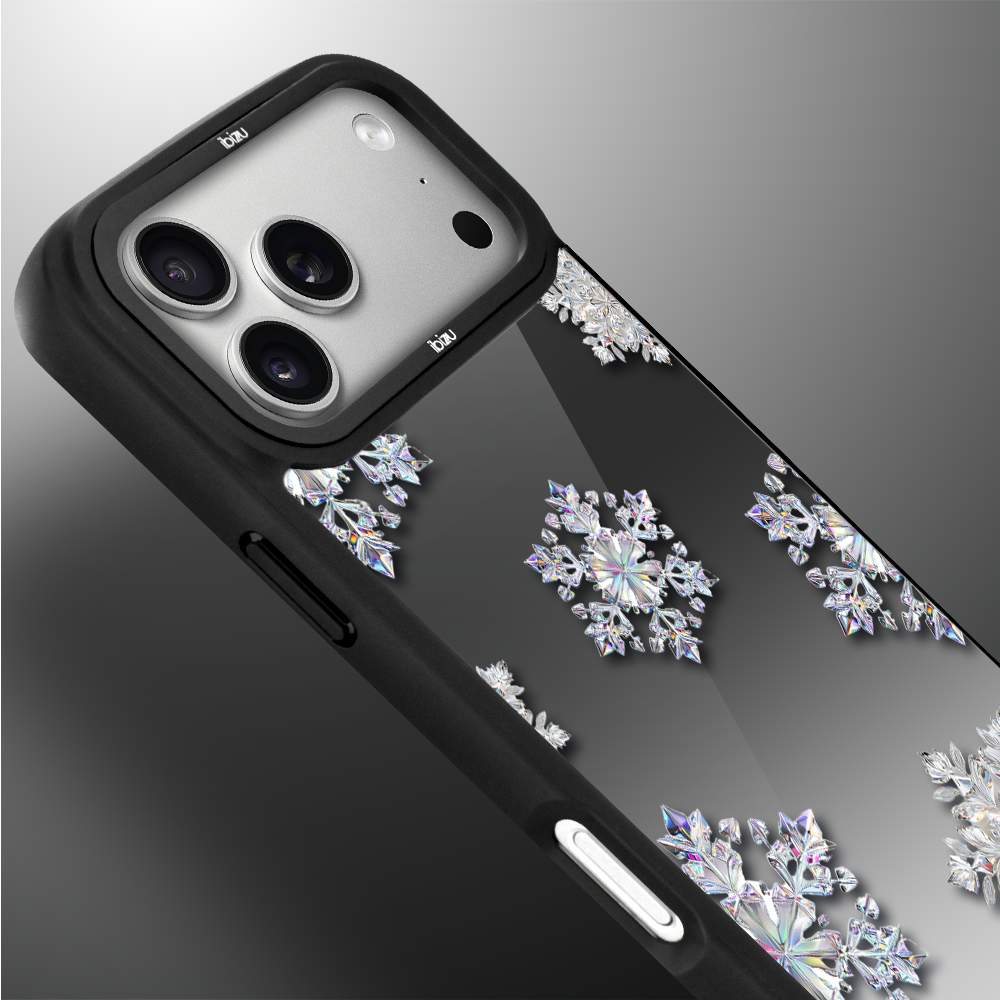 Etui do iPhone 17 Pro Max IBIZU DropGuard Matt z MagSafe, Zimowa magia, Królewskie płatki śniegu 17pro_DM-3