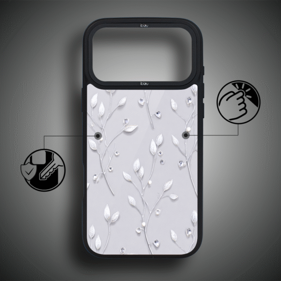 Etui do iPhone 17 Pro Max IBIZU DropGuard Matt z MagSafe, Zimowa magia, Lodowe kwiaty 17pro_DM-5