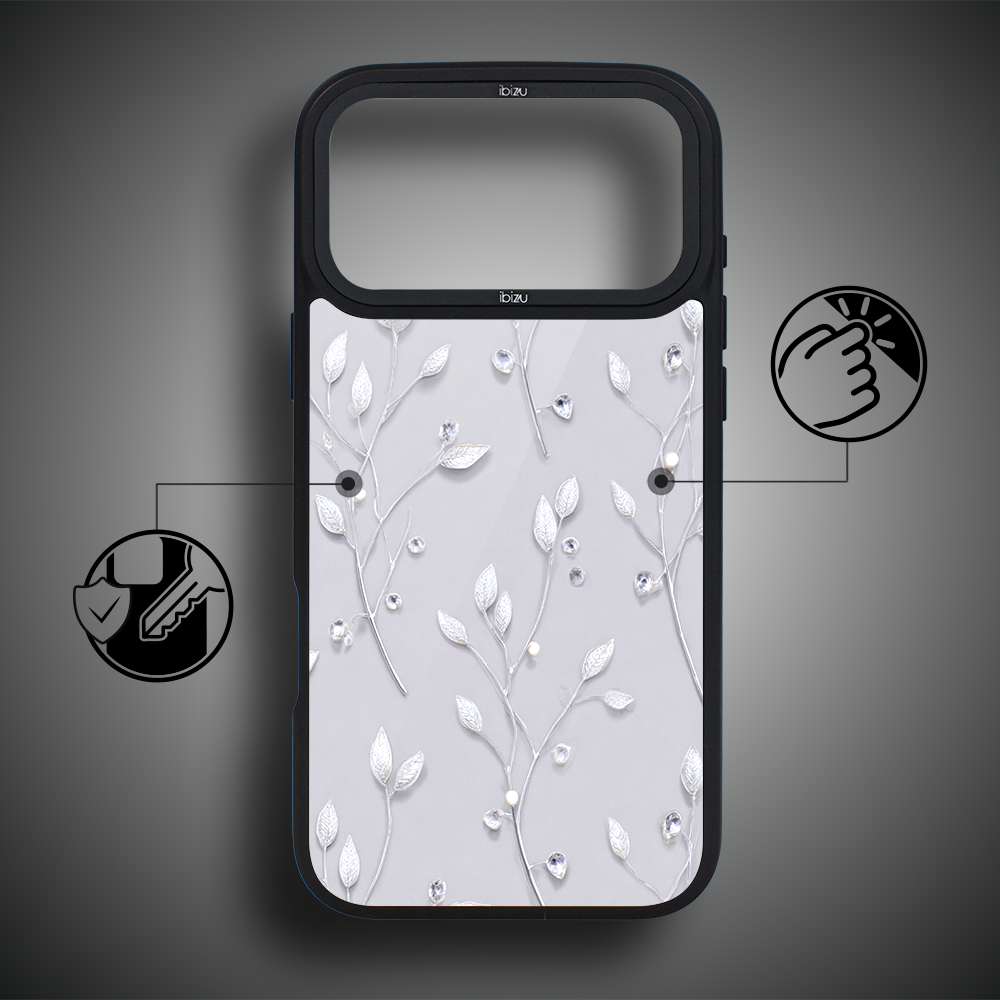 Etui do iPhone 17 Pro Max IBIZU DropGuard Matt z MagSafe, Zimowa magia, Lodowe kwiaty 17pro_DM-5