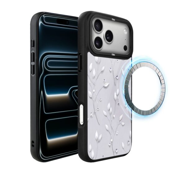 Etui do iPhone 17 Pro Max IBIZU DropGuard Matt z MagSafe, Zimowa magia, Lodowe kwiaty 17pro_DM-6
