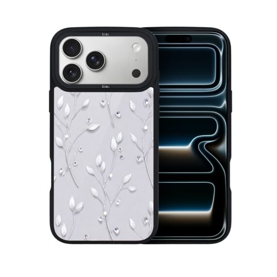 Etui do iPhone 17 Pro Max IBIZU DropGuard Matt z MagSafe, Zimowa magia, Lodowe kwiaty 17pro_DM-7