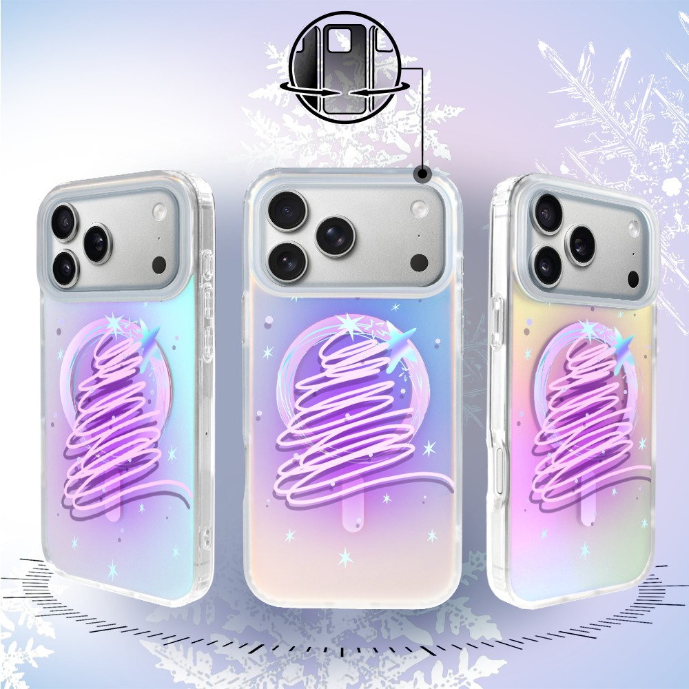Etui do iPhone 17 Pro Max, MagSafe Christmas, neonowa choinka, zmieniające kolor 17 Pro i Pro Max-2