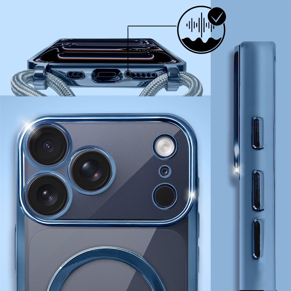 Etui do iPhone 17 Pro Max Magsafe Slim Crossbody, jak torebka, granatowe (3)