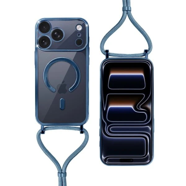 Etui do iPhone 17 Pro Max Magsafe Slim Crossbody, jak torebka, granatowe