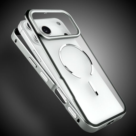 Etui do iPhone 17 Pro Max Metal Defender, metalowa ramka z MagSafe, srebrne (6)