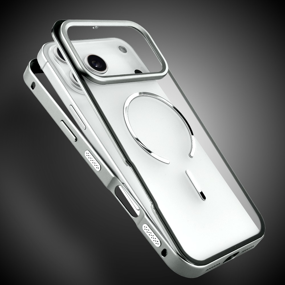 Etui do iPhone 17 Pro Max Metal Defender, metalowa ramka z MagSafe, srebrne (6)