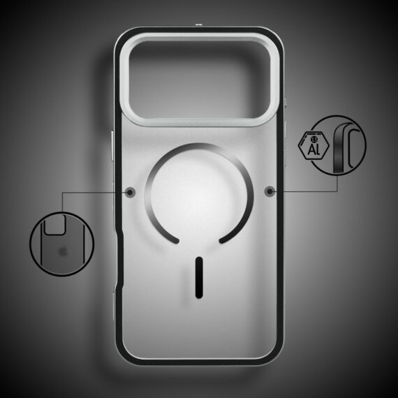 Etui do iPhone 17 Pro Max Metal Defender, metalowa ramka z MagSafe, srebrne (9)