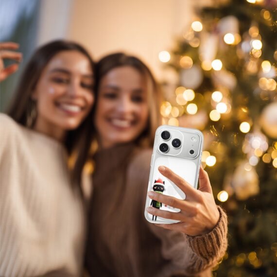 Etui do iPhone 17 Pro Max, Przytulne święta, Kot przebrany za elfa, przeźroczyste5