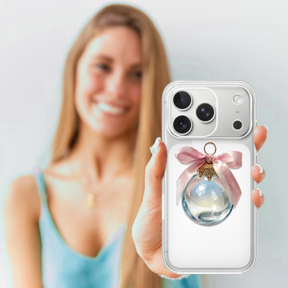 Etui do iPhone 17 Pro Max, Przytulne święta, Kryształowa bombka, przeźroczyste4