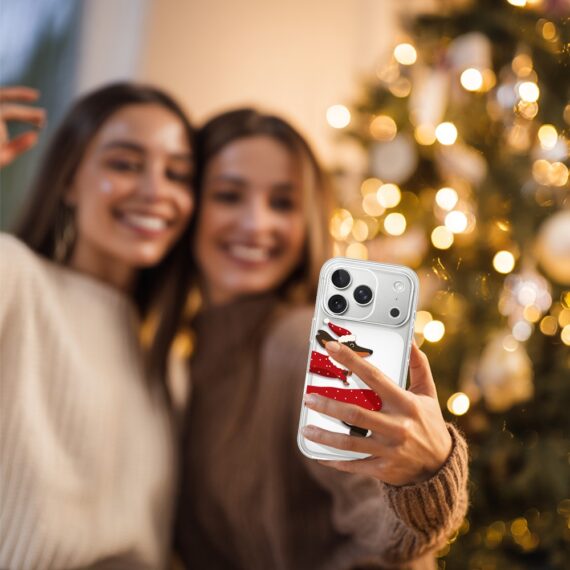 Etui do iPhone 17 Pro Max, Przytulne święta, Świąteczny jamnik, przeźroczyste5