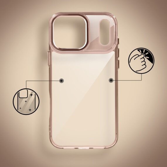 Etui do iPhone 17 Pro Max Super Hybrid, twardy tył, metalowe ozdoby, tytan pustynny (8)