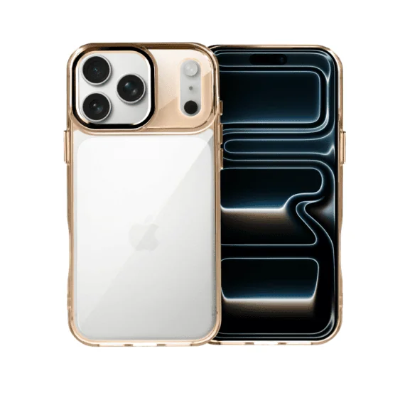 Etui do iPhone 17 Pro Max Super Hybrid, twardy tył, metalowe ozdoby, tytan pustynny - nowe (4)