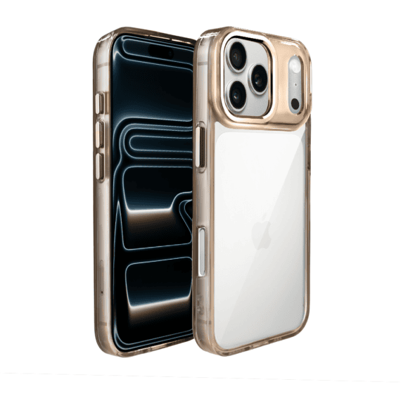 Etui do iPhone 17 Pro Max Super Hybrid, twardy tył, metalowe ozdoby, tytan pustynny - nowe (6)