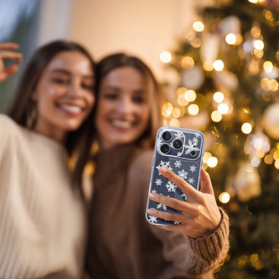 Etui do iPhone 17 Pro Max, Zimowa Magia, Delikatne płatki śniegu, przeźroczyste5