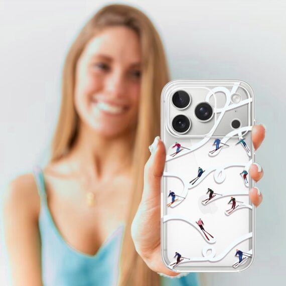 Etui do iPhone 17 Pro Max, Zimowa Magia, Narciarskie wiraże, przeźroczyste4