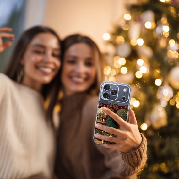 Etui do iPhone 17 Pro Max, Zimowa Magia, Świąteczny las, przeźroczyste5