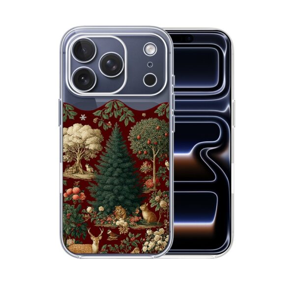 Etui do iPhone 17 Pro Max, Zimowa Magia, Świąteczny las, przeźroczyste