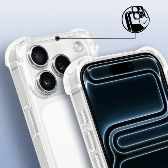 Etui do iPhone 17 Pro pancerne anti-shock ze wzmocnionymi krawędziami, przeźroczyste (2)