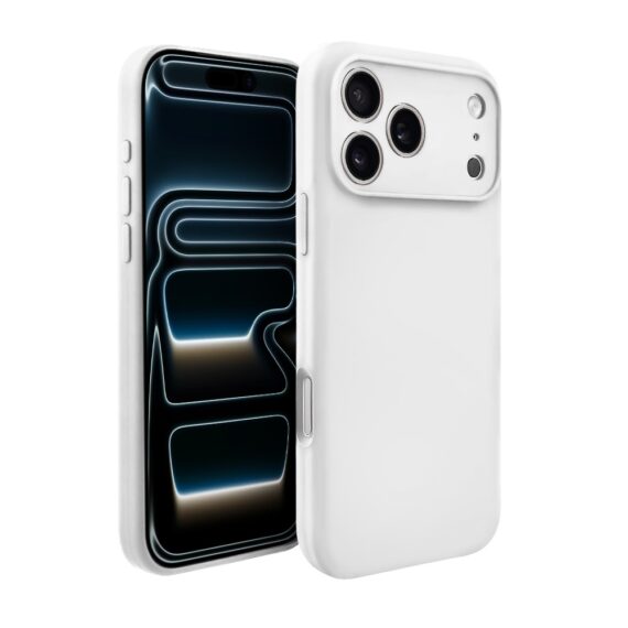 Etui do iPhone 17 Pro silikonowe z mikrofibrą soft touch z osłoną na aparat, białe alabastrowe (7)