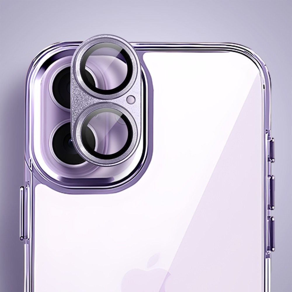 Etui do iPhone 17 Super Hybrid, twardy tył, metalowe ozdoby, lawendowe (5)