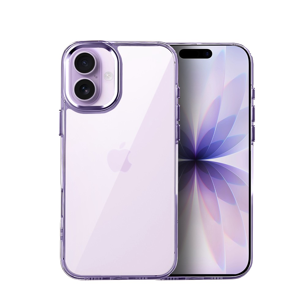 Etui do iPhone 17 Super Hybrid, twardy tył, metalowe ozdoby, lawendowe (7)