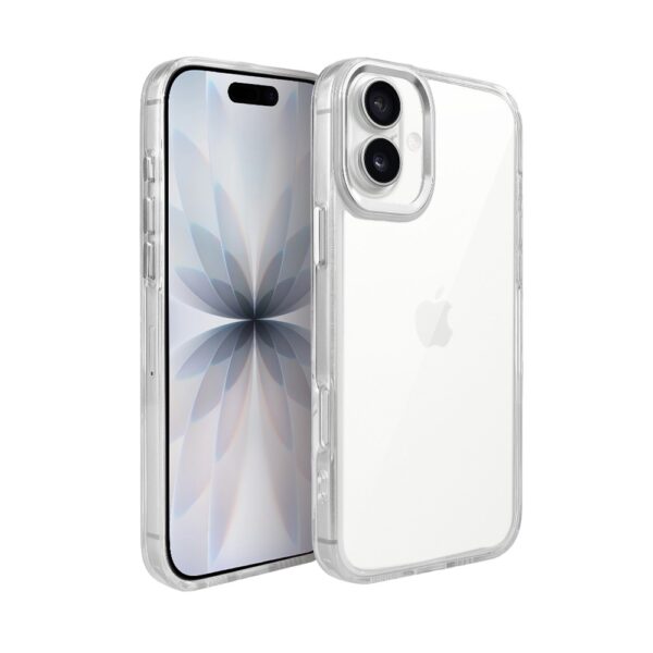 Etui do iPhone 17 Super Hybrid, twardy tył, metalowe ozdoby, przeźroczyste