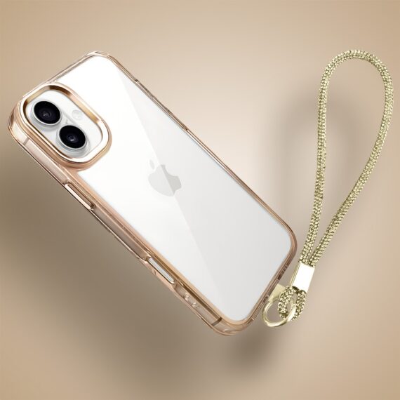 Etui do iPhone 17 Super Hybrid, twardy tył, metalowe ozdoby, tytan pustynny (1)