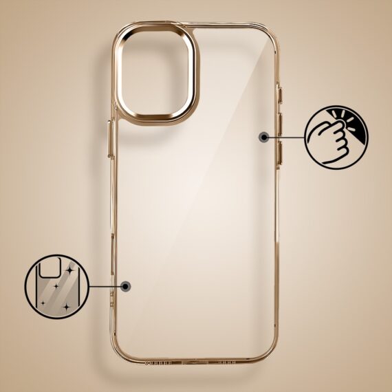 Etui do iPhone 17 Super Hybrid, twardy tył, metalowe ozdoby, tytan pustynny (8)