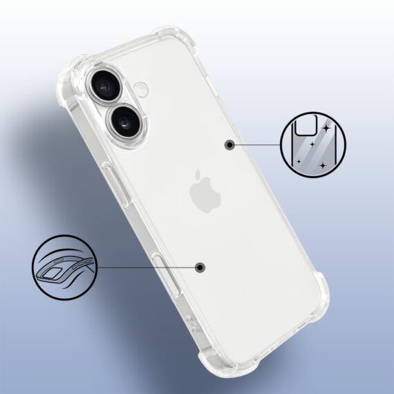 Etui do iPhone 17 pancerne anti-shock ze wzmocnionymi krawędziami, przeźroczyste (5)