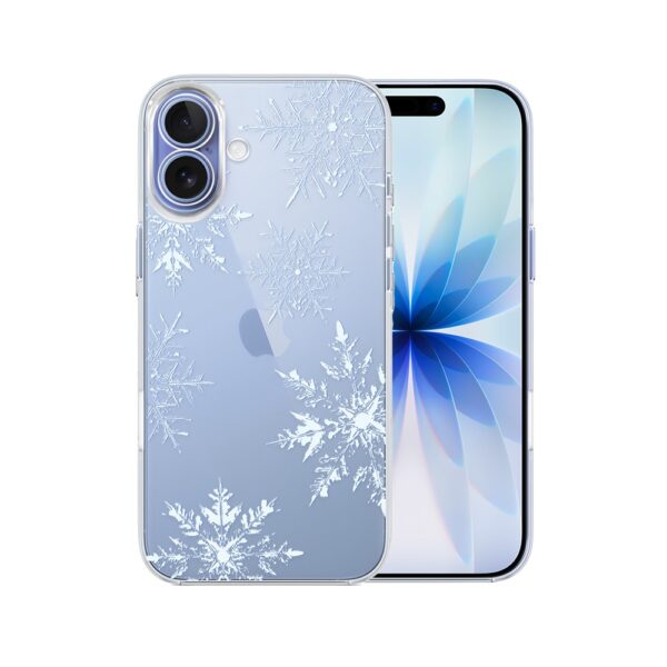 Etui do iPhone 17, płatki śniegu, przeźroczyste