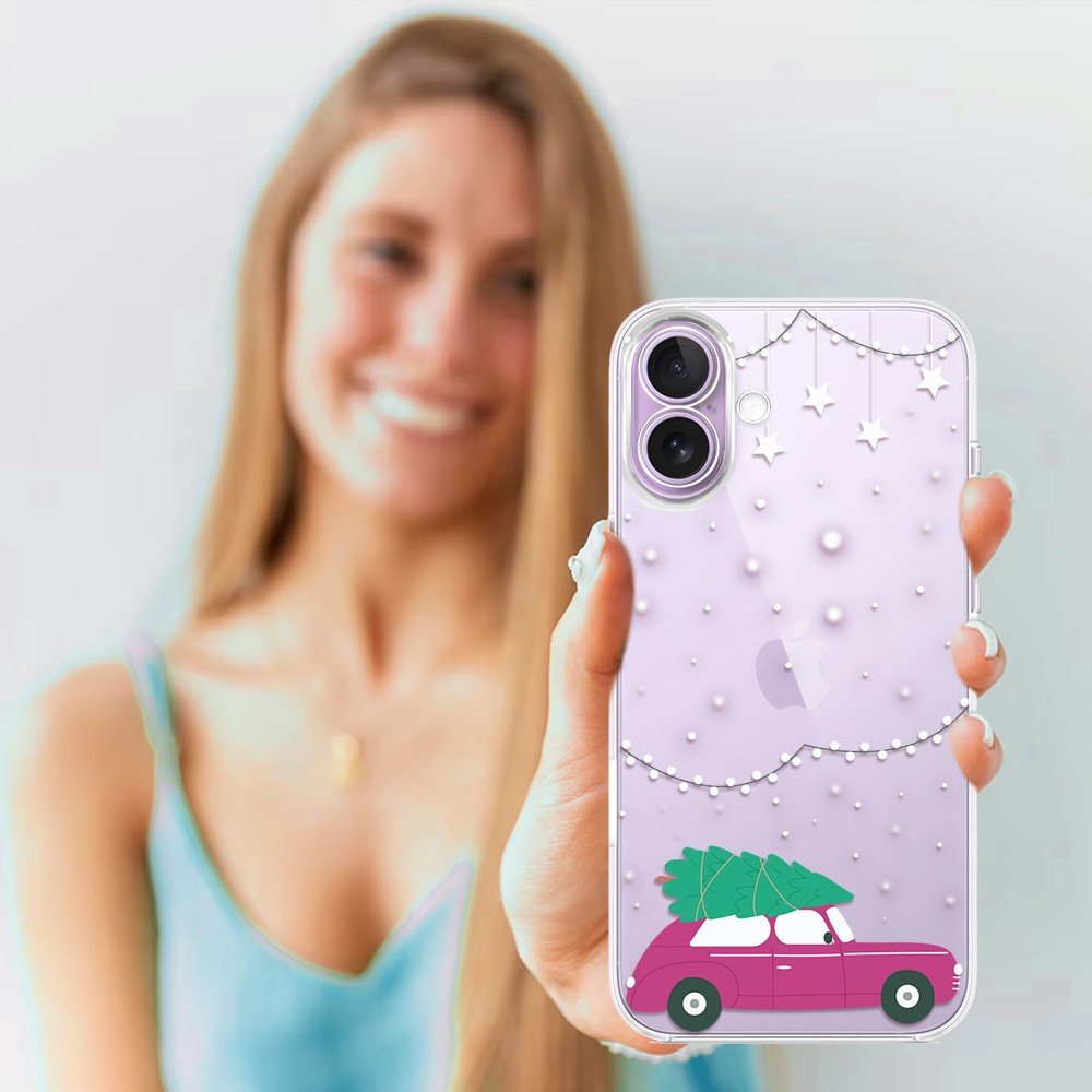 Etui do iPhone 17, podróż do świąt, przeźroczyste 17-4