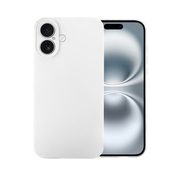 Etui do iPhone 17 silikonowe z mikrofibrą soft touch z osłoną na aparat, białe alabastrowe