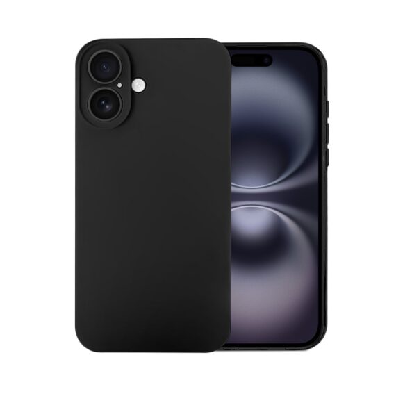 Etui do iPhone 17 silikonowe z mikrofibrą soft touch z osłoną na aparat, czarne (7)